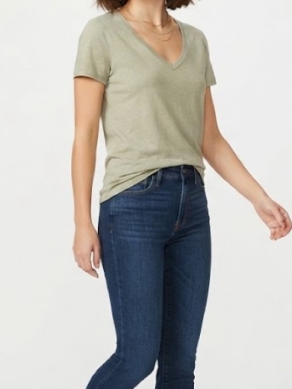 Bobbie Brooks Light Olive V-Neck Short Sleeve Tee Size 1X Women’s